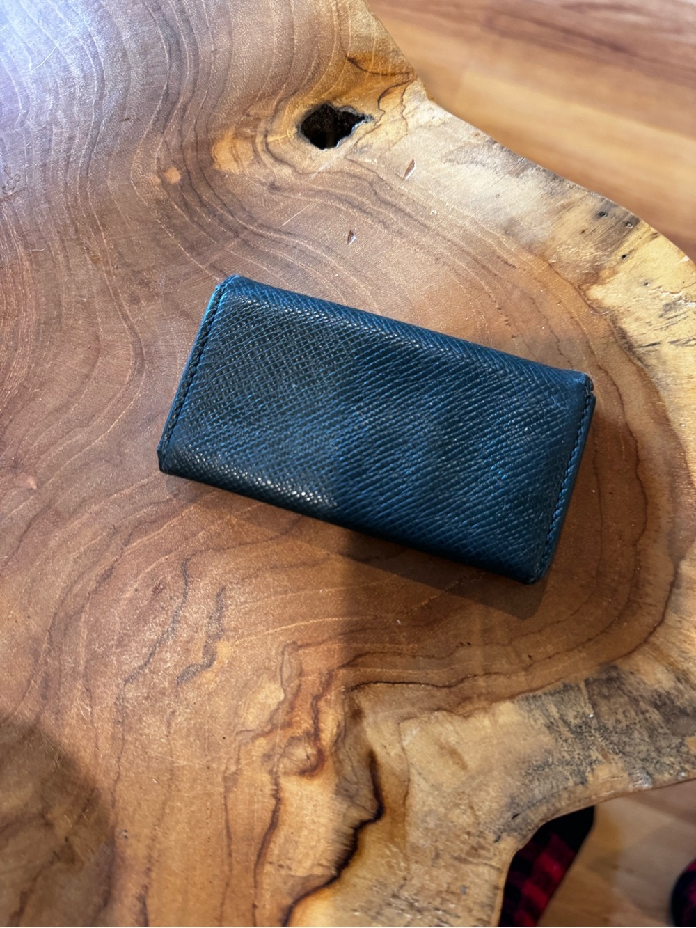 Louis Vuitton green leather wallet, key case card holder vintage - Picture 3 of 13